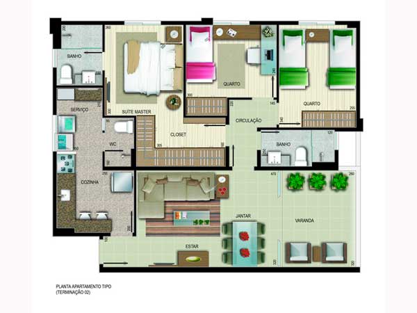 Planta apartamento Tipo